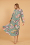 Women's long sleeve full length printed woven dress - 5