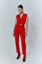 Button Detailed Short Vest Jacket Red - 2