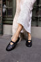 OLYMPUS WOMEN'S BLACK Genuine Leather BALLET FLATS - 6