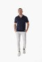 Men's Polo Neck Knit Detailed Cotton Thin Sports Knitwear T-shirt Navy Blue 23s2010 - 6