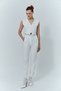 Collet Detailed High Waist Trousers Ecru
