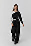 Waist Detailed High Waist Fabric Trousers Black - 4