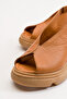 Women's Skin Genuine Leather Wedge Heeled Sandals 6202 - 5