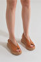 Women's Skin Genuine Leather Wedge Heeled Sandals 6202 - 3
