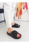 Black Orange Color Puffy Band Detailed Thick Sole Women's Slippers - 6