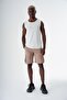 Men's Crew Neck Flexible And Mesh Textured Sleeveless Knitwear Singlet White 24S269 - 3