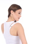 Women's White Double Strap Buckle Ribbed Camisole Body - 2