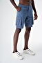 Men's Casual Cut Cotton Cargo Shorts Blue 24s297 - 4