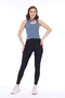 Women's Blue Double Strap Buckle Ribbed Camisole Body - 8