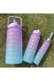 1st quality Tritan material camping sports motivation water canteen 3-piece set 1 piece + sticker gift - 7
