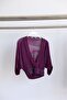 Double-Breasted Collar Glittery Crop Knitwear