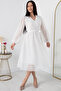 Silvery Lace Double-Breasted Dress 2024-2061 - 3