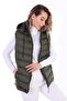 Women's Gel Padding Cross Model Zippered Removable Hood Vest - 3