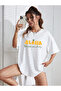 Women's Oversize Aloha Summer Design Printed T-Shirt Short Sleeve Summer Combed Cotton T-Shirt - 2