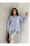 Women's Cross Pocket Striped Long Sleeve Shirt - 2