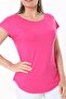 Women's Plus Size Neon Pink Crew Neck Low Sleeve Blouse 65N37706 - 5
