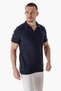 Men's Polo Neck Knit Detailed Cotton Thin Sports Knitwear T-shirt Navy Blue 23s2010 - 3