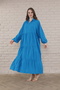 Women's long sleeve plus size woven dress - 2