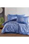100% Cotton Satin Duvet Set Double Rovi V1 Blue - 2