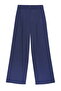 Thin Line Detailed High Waist Trousers Navy Blue - 2