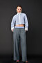 Boxer Detailed Wide Leg Trousers Gray