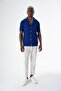Men's Pattern Short Sleeve Regular Fit Knitwear Shirt Navy 24s267 - 3