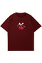 Unisex Crew Neck Cherries Printed Oversize T-shirt