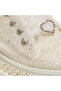 Glitter Sneakers for Brides: Ivory Detailed 7cm Flat Platform - 4