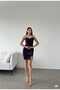 New Season Scuba Fabric Slit Detailed Women's Mini Evening Dress Graduation Dress582886