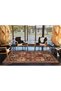 Checkered Coffee Colored Geometric Modern Woven Base and Decorative Carpet Miravip107 - 3