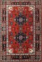 Modern Woven Base with Geometric Pattern in Red Tones of Baklava and Decorative Carpet Miravip103