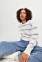 Women's striped crew neck knitted sweater - mila - 3
