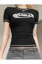 Y2k Black Active Vacation Star Crop Top - 2