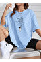 Women's Oversize T-Shirt Astronaut Balloon Design Printed T-Shirt Short Sleeve Summer Combed Cotton - 3
