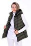 Women's Gel Padding Cross Model Zippered Removable Hood Vest - 2