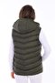 Women's Gel Padding Cross Model Zippered Removable Hood Vest - 6