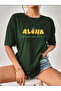 Women's Oversize Aloha Summer Design Printed T-Shirt Short Sleeve Summer Combed Cotton T-Shirt - 4