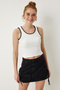 Embroidered Detailed Strappy Knitted Blouse White Lhf0003 - 2