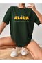 Women's Oversize Aloha Summer Design Printed T-Shirt Short Sleeve Summer Combed Cotton T-Shirt - 3