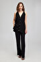 Women's Black Black Buttoned Sleeveless Women's Sweater - 5