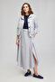 Women's Navy Blue Striped Navy Blue Striped Women's Seersucker Coat