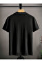 Men's Black Striped Short Sleeve Knitwear T-Shirt - 3