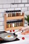 Kayra 16-Piece Spice Rack Set, 16-Piece Spice Rack with Wooden Stand