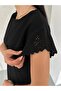Women's Brode Skirt Detailed Short Sleeve Dress - 3