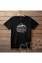 Mountaineering Climbing Climbing Pattern Printed Crew Neck 100% Cotton T-Shirt Black - 2