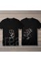 Valentine's Day Couple Combination Custom Printed Black Valentine's Day T-Shirt - 2