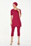 Short Sleeve Tights Semi Covered Swimsuit Walt 0572 Plum - 3