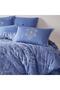 100% Cotton Satin Duvet Set Double Rovi V1 Blue - 3