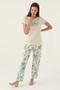 PİERRE CARDIN SOFT TEXTURED COMFORTABLE COLLAR SHORT SLEEVE WOMEN'S PAJAMAS SET - 3
