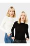 Women's Black and White 2-Piece Blouse with Finger Detail